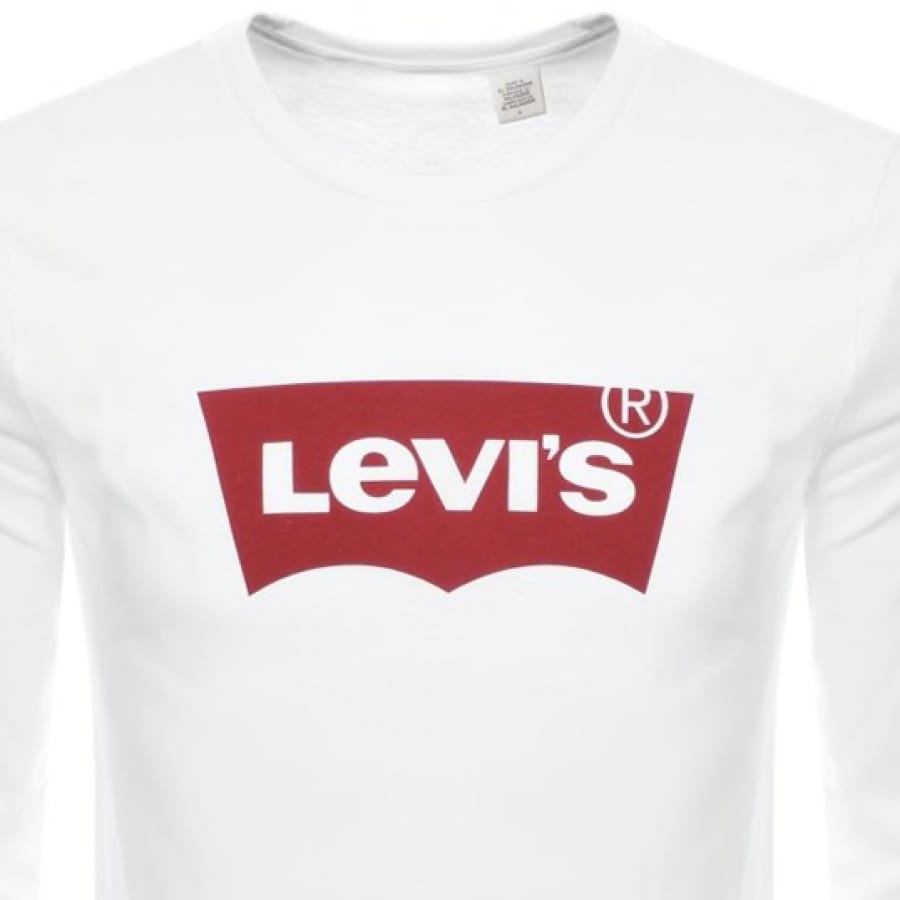 Alternative Image for ProductLevis Logo Crew Neck Long Sleeve T Shirt White2